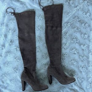 Stuart Weitzman Highland Over-The-Knee Suede Boots - Flannel Color